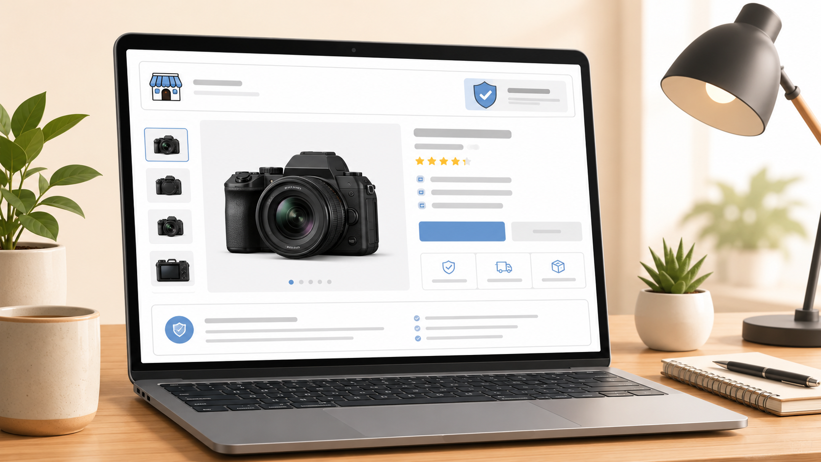 ヤフオクのストア出店者の商品ページを確認するイメージ
