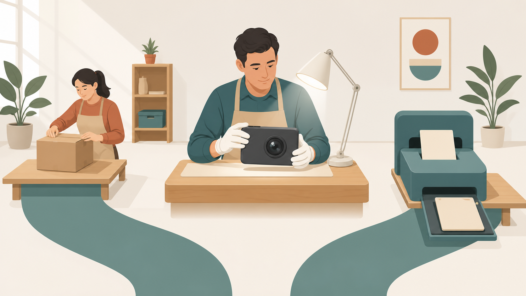 カメラ検品だけを自分で行いその他を人と仕組みに任せる流れ