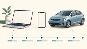仕事用のパソコン・スマホ・車の購入費を年ごとに分けて経費計上するイメージ